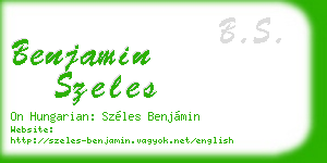 benjamin szeles business card