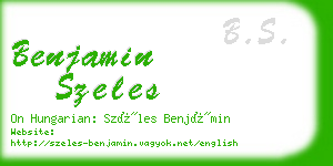 benjamin szeles business card